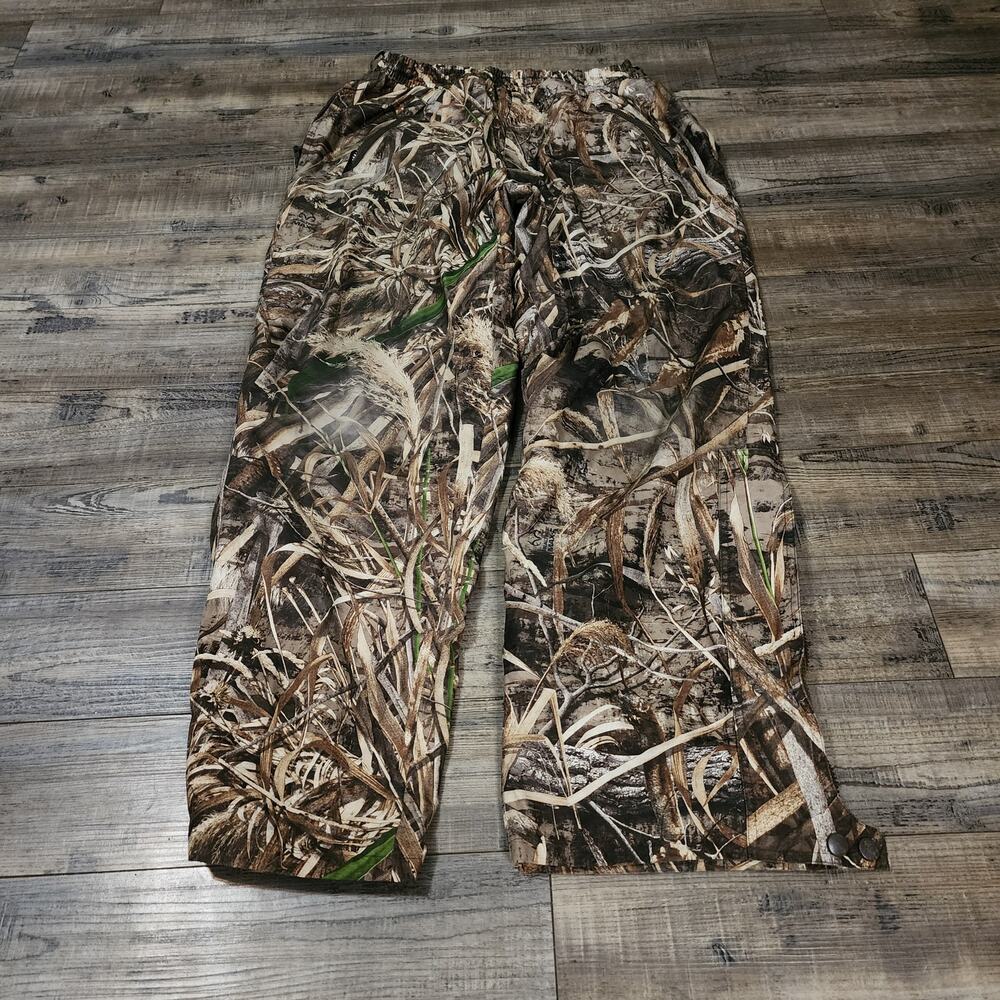 Drake Waterfowl elastic waterproof over pants hunting camo men size M